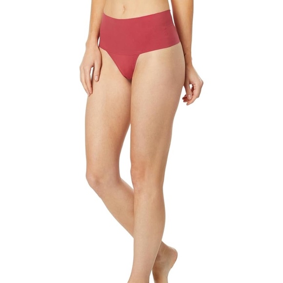 NWT 3X SPANX UNDIE-TECTABLE SEXY SLIMMING SHAPER THONG PANTIES WILD ROSE RED - Picture 1 of 5